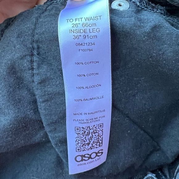 ASOS Women's High Waisted Slim Mom Jeans‎ Five Pocket Grayish Black Size 26 - Picture 7 of 7